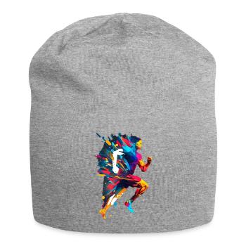 ErSa Solutions 23. Sport and health: Colorful runner - Jersey Beanie - heather grey - Front