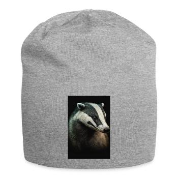 Dachs tier realistisch - Jersey-Beanie - Grau meliert - Vorne