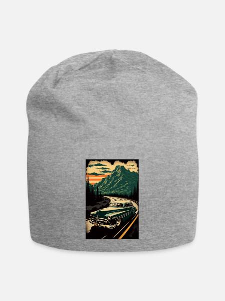 Vintage Car - Jersey-Beanie - Grau meliert