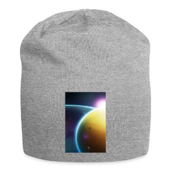 Weltall, Planeten - Jersey-Beanie - Grau meliert - Vorne