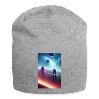 Astronaut, Weltall - Jersey-Beanie - Grau meliert - Vorne