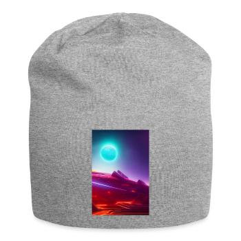 Weltall, Planeten - Jersey-Beanie - Grau meliert - Vorne