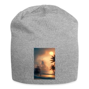 Karibik Palmen Strand - Jersey-Beanie - Grau meliert - Vorne