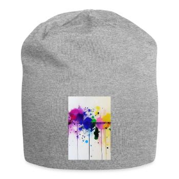 Paint splashes - Jersey Beanie - heather grey - Front