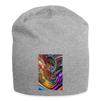 Abstrakte Kunst - Jersey-Beanie - Grau meliert - Vorne