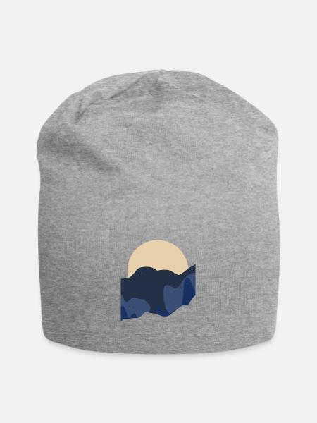 sonne und Blaue Berge Boho stiel - Jersey-Beanie - Grau meliert