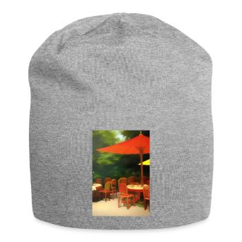 Café asiatique en plein air - Bonnet en jersey - gris chiné - Devant