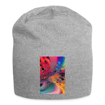 Abstrakte Kunst - Jersey-Beanie - Grau meliert - Vorne