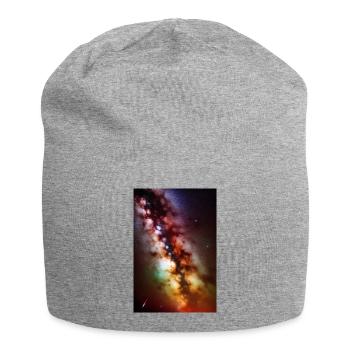 Weltall und Planeten - Jersey-Beanie - Grau meliert - Vorne