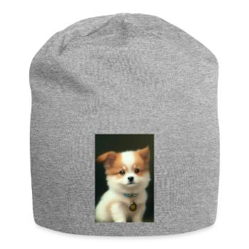 Baby Hund - Jersey-Beanie - Grau meliert - Vorne