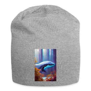 Wal im Wald Surrealismus - Jersey-Beanie - Grau meliert - Vorne