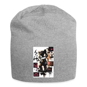 Cat Graffiti Design by ART8NS Art ON Streetwear - Jersey-Beanie - Grau meliert - Vorne