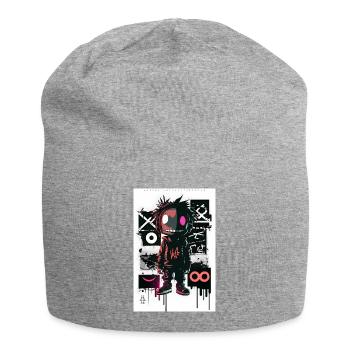 Robot Graffiti Design by ART8NS Art ON Streetwear - Jersey Beanie - heather grey - Front