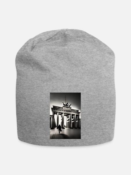 Berlin black White - Jersey-Beanie - Grau meliert