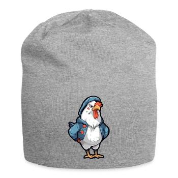 Bobby le coq grognon - Bonnet en jersey - gris chiné - Devant