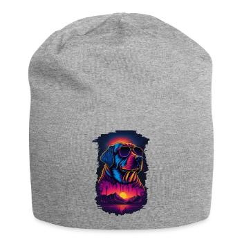 Labrador wears sunglasses - Jersey Beanie - heather grey - Front