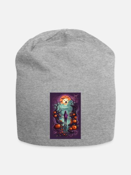 Halloween Nacht - Jersey-Beanie - Grau meliert