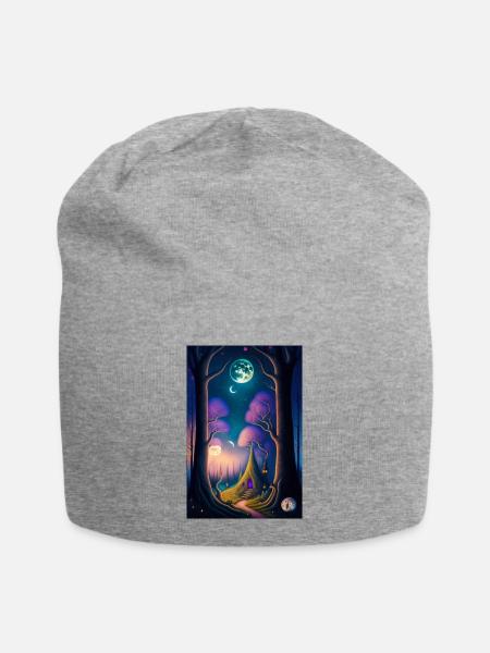 Magisches Paradis - Jersey-Beanie - Grau meliert