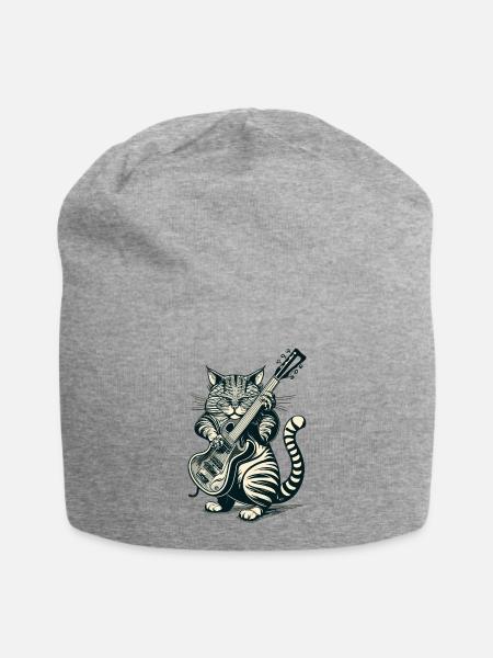 Gitarre - Jersey-Beanie - Grau meliert