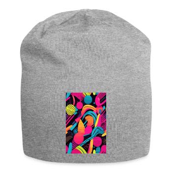 Modèle abstrait moderne - Bonnet en jersey - gris chiné - Devant