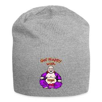 Fröhliche Buddha Yoga Illustration - Jersey-Beanie - Grau meliert - Vorne