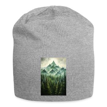 Paysage de Forêt - Bonnet en jersey - gris chiné - Devant