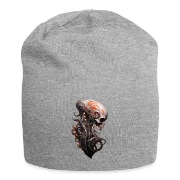 Alien Schädel Wirbelsäule Dark Fantasy Shirt - Jersey-Beanie - Grau meliert - Vorne