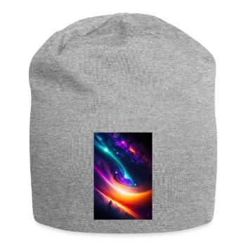 Abstract Galaxy - Jersey Beanie - heather grey - Front