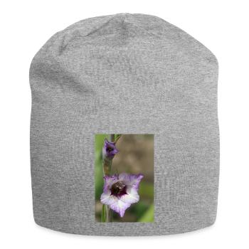 Gladiolus – starch in bloom - Jersey Beanie - heather grey - Front