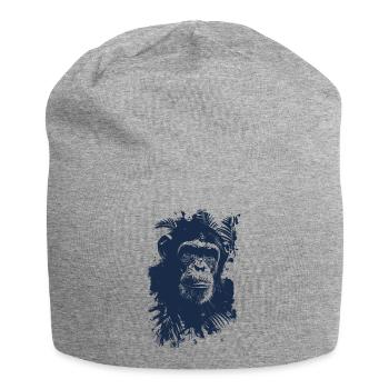Schimpanse Palmen Blueprint - Jersey-Beanie - Grau meliert - Vorne