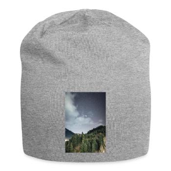 Orion-Konstellation, die sich über die Berge erhebt - Jersey-Beanie - Grau meliert - Vorne