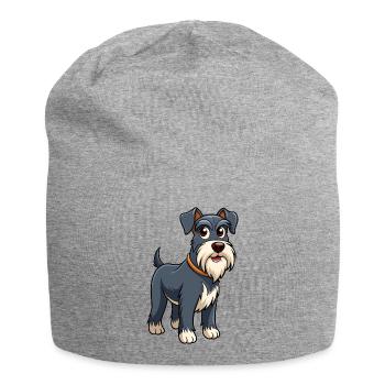 Gracieux Standard Schnauzer chien Art - Bonnet en jersey - gris chiné - Devant