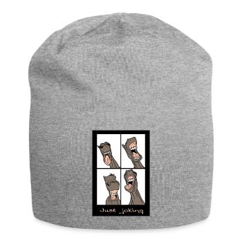 "Just joking" - Jersey-Beanie - Grau meliert - Vorne