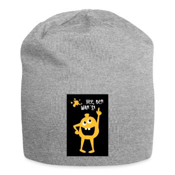Poster Monster Cheeky Index Finger Comic Office Humor - Jersey Beanie - heather grey - Front