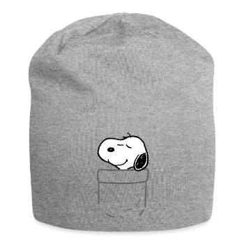 Peanuts Design With Happy Snoopy - Jersey Beanie - heather grey - Front