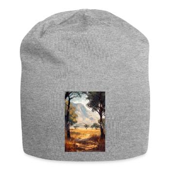 Poster Illustration Paysage de Savane - Bonnet en jersey - gris chiné - Devant