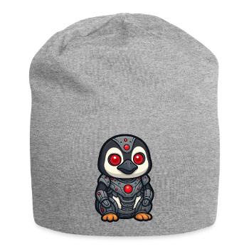 Pinguin Roboter Cyborg Sci-Fi Zukunftsvision - Jersey-Beanie - Grau meliert - Vorne