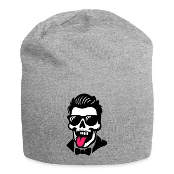 Totenkopf Bräutigam Jga - Jersey-Beanie - Grau meliert - Vorne