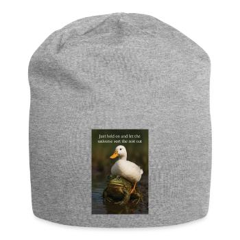 Just hold on - Jersey Beanie - heather grey - Front