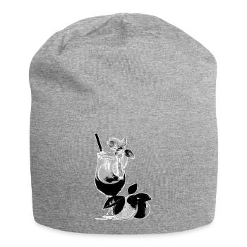 Drink Cocktail Glass Orange Black White Graphic - Jersey Beanie - heather grey - Front