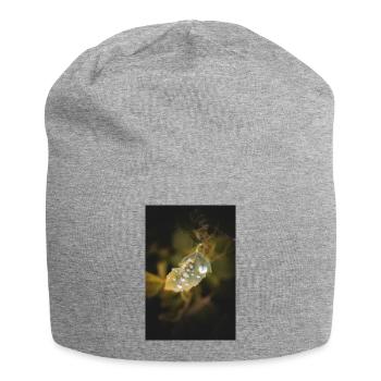 Blatt-Wassertropfen - Jersey-Beanie - Grau meliert - Vorne