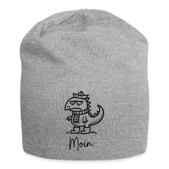 Moin Dino in a bad mood - Jersey Beanie - heather grey - Front
