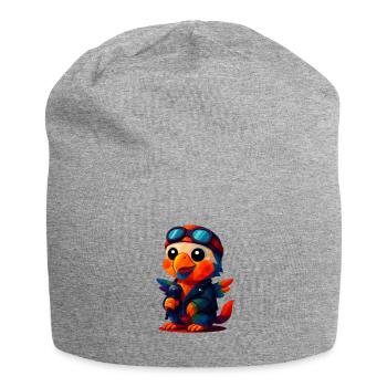 WPAP Polygon Kawaii Tiere Stil Baby Adler Sänger - Jersey-Beanie - Grau meliert - Vorne