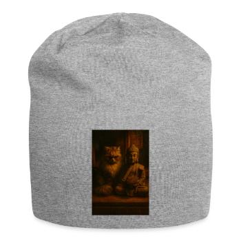Buddha Cat - Jersey-Beanie - Grau meliert - Vorne