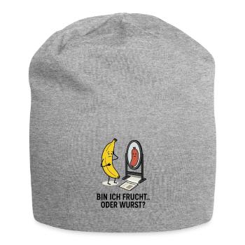 Banane Wurst Spiegel Sinnkrise Schönheit - Jersey-Beanie - Grau meliert - Vorne