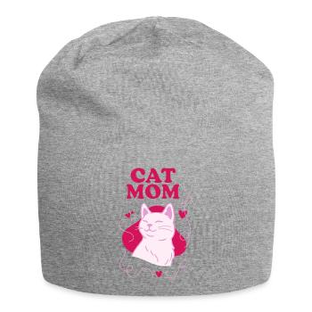Cat Mom Pink - Jersey-Beanie - Grau meliert - Vorne