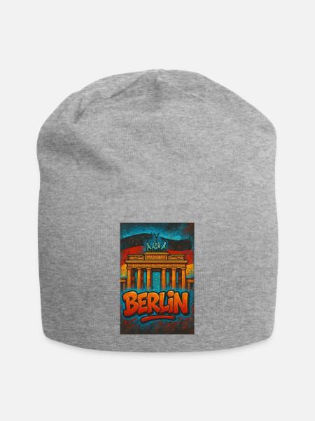 Grafiti Berlin T-shirt with Brandenburg Gate - Jersey Beanie - heather grey