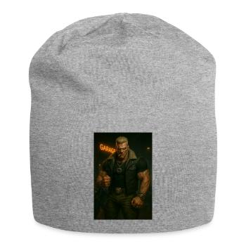 Biker Mécanique – Guerrier Blond au Regard de Feu - Bonnet en jersey - gris chiné - Devant