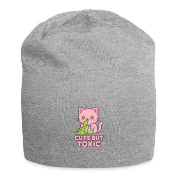 Chat Kawaii Toxique - Bonnet en jersey - gris chiné - Devant