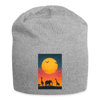 Savannen Sonnenuntergang - Jersey-Beanie - Grau meliert - Vorne
